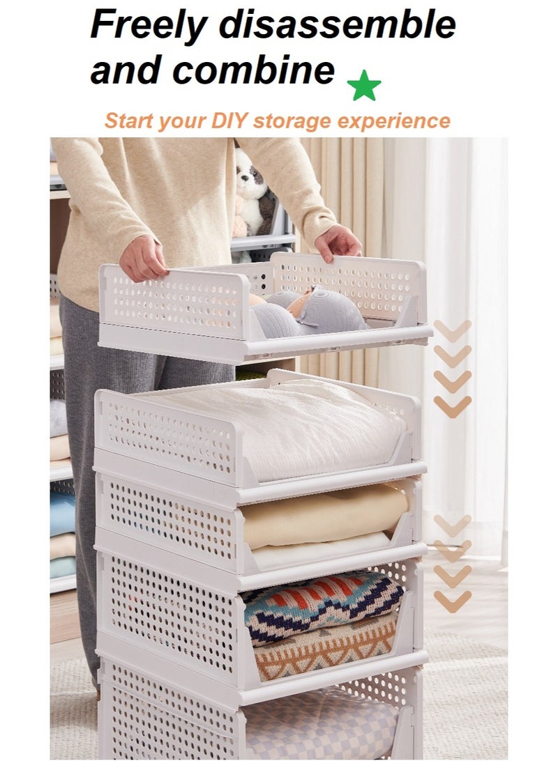 SHIXIN 3-piece drawer-style storage box set -- wardrobe storage with tiered shelves -- shelf cabinets with tiered racks -- clothes organizers and baskets - Image 5